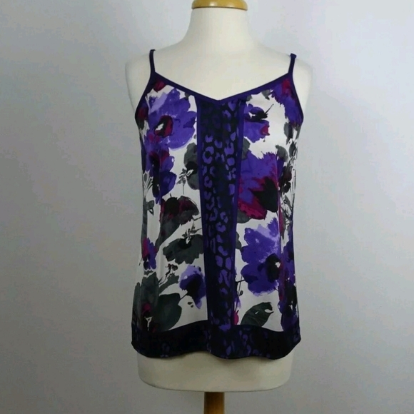 💜Express Women Cami Top Spaghetti Straps V-Neck Floral Leopard💜Size M💜 - Picture 2 of 12